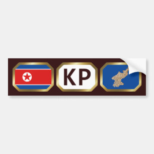 Nordkorea-Flagge-Karte-Code-Aufkleber Autoaufkleber