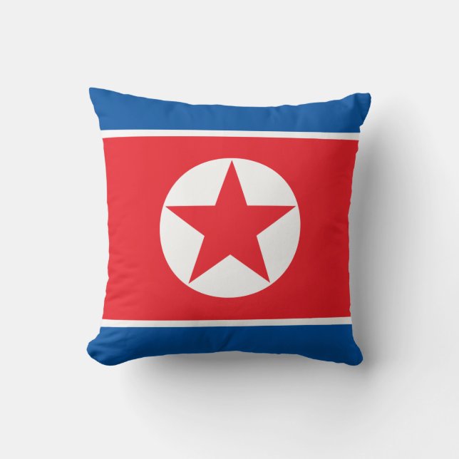 Nordkorea-Flagge Kissen (Vorderseite)