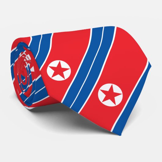 Nordkorea-Flagge Krawatte (Gerollt)