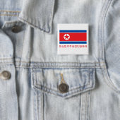 Nordkorea-Flagge mit Namen auf Koreaner Button (Beispiel)