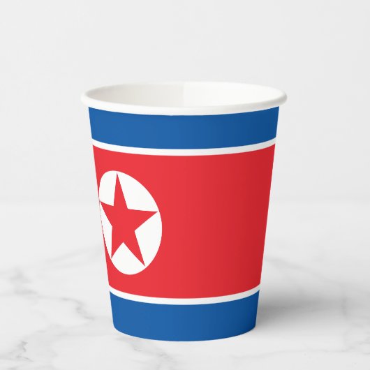 Nordkorea-Flagge Pappbecher (Links)