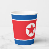 Nordkorea-Flagge Pappbecher (Vorderseite)