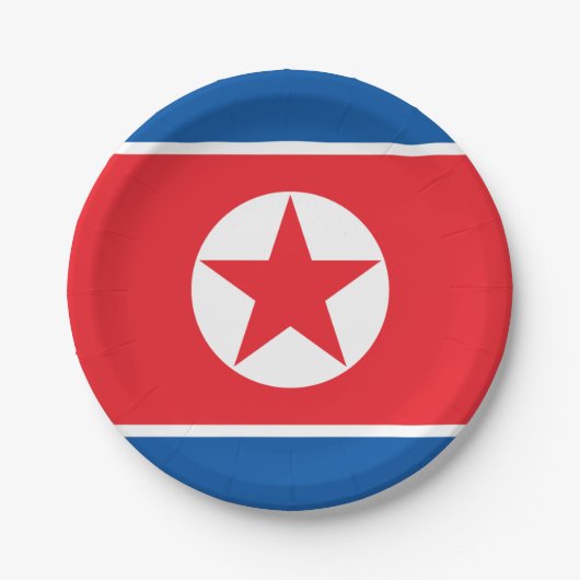 Nordkorea-Flagge Pappteller (Vorderseite)