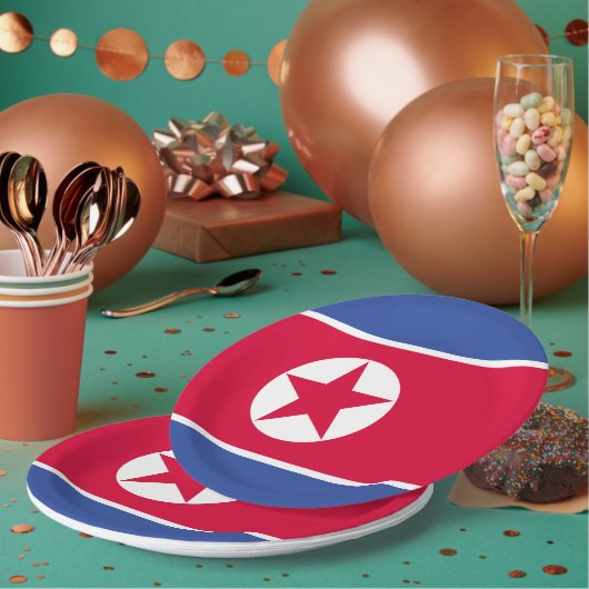 Nordkorea-Flagge Pappteller (Multi)