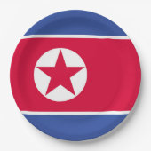 Nordkorea-Flagge Pappteller (Vorderseite)