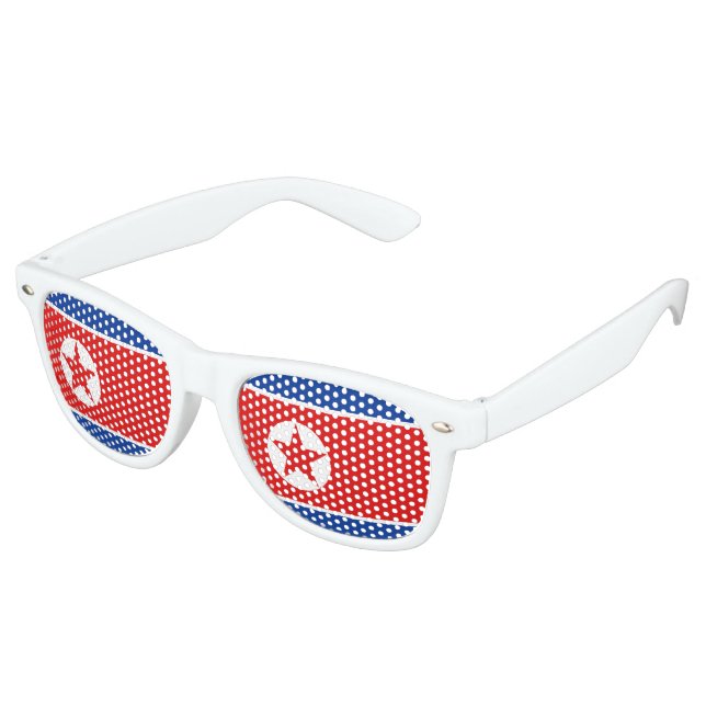 Nordkorea-Flagge Partybrille (Schrägansicht)