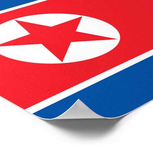 Nordkorea-Flagge Poster (Ecke)