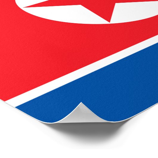 Nordkorea-Flagge Poster (Ecke)