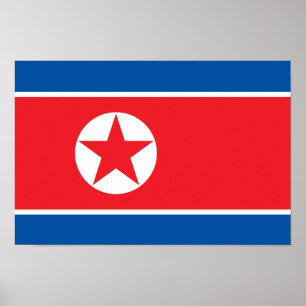 Nordkorea-Flagge Poster