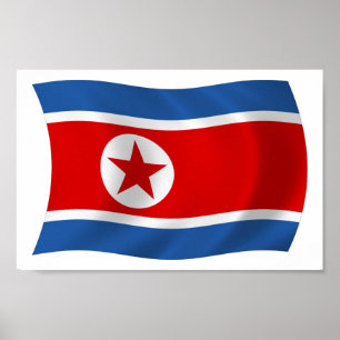 Nordkorea-Flagge Poster Druck