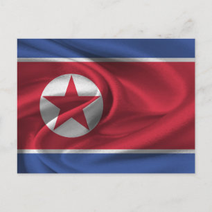 Nordkorea-Flagge Postkarte
