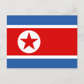 Nordkorea-Flagge Postkarte (Vorderseite)