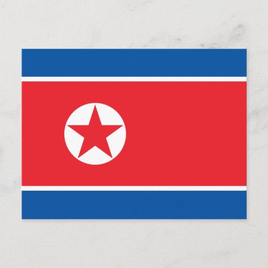 Nordkorea-Flagge Postkarte (Vorderseite)