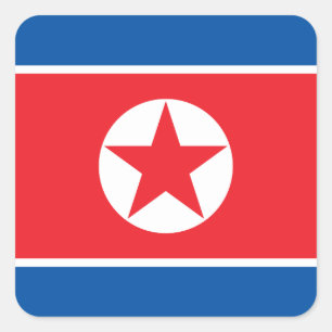 Nordkorea-Flagge Quadratischer Aufkleber