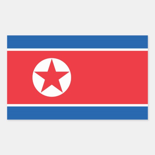 Nordkorea-Flagge Rechteckiger Aufkleber (Vorderseite)