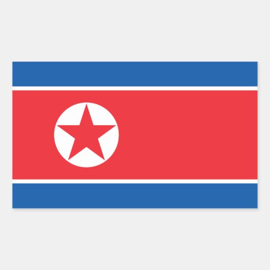 Nordkorea-Flagge Rechteckiger Aufkleber (Vorderseite)