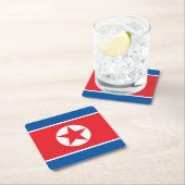 Nordkorea-Flagge Rechteckiger Pappuntersetzer (Vor Ort)
