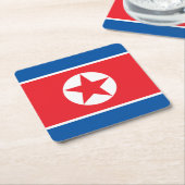 Nordkorea-Flagge Rechteckiger Pappuntersetzer (angewinkelt)