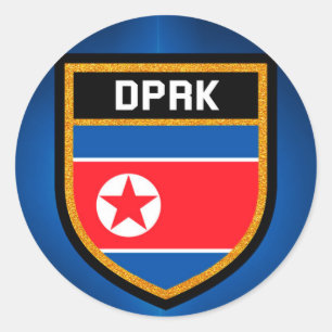Nordkorea-Flagge Runder Aufkleber
