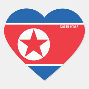 Nordkorea Flagge Splendid Patriotic Herz-Aufkleber