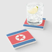 Nordkorea-Flagge Steinuntersetzer (Seitenansicht)