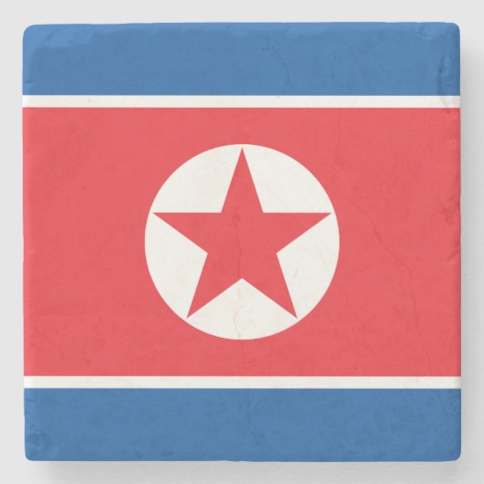 Nordkorea-Flagge Steinuntersetzer (Vorderseite)