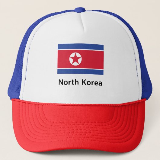 Nordkorea-Flagge Truckerkappe (Vorderseite)