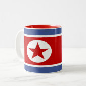 Nordkorea-Flagge Zweifarbige Tasse (Vorderseite Links)