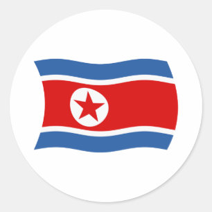 Nordkorea-Flaggen-Aufkleber Runder Aufkleber