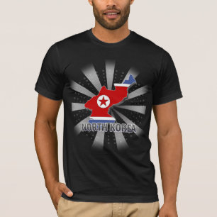 Nordkorea-Flaggen-Karte 2,0 T-Shirt