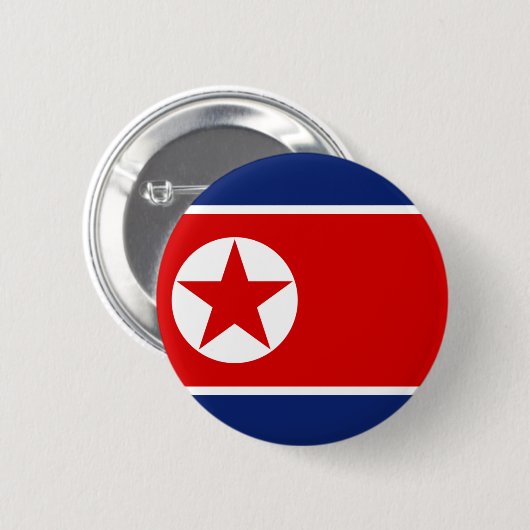 Nordkorea-Flaggen-Knopf Button (Vorne & Hinten)