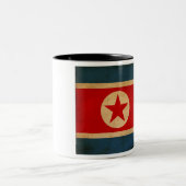 Nordkorea-Flaggen-Tasse Zweifarbige Tasse (Mittel)