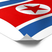 Nordkorea Flaggenposter drucken Poster (Ecke)