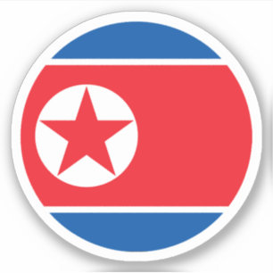 Nordkorea Flaggenrundkleber Aufkleber