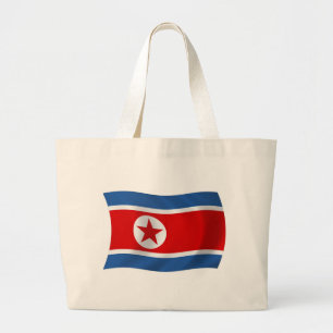 Nordkorea Flaggentasche Jumbo Stoffbeutel