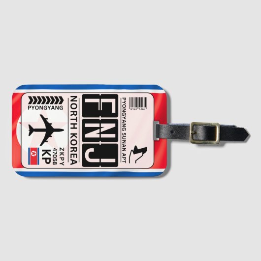 Nordkorea Gepäckmarke Gepäckanhänger (Vorderseite (Horizontal))