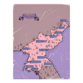 Nordkorea-Karte Fotodruck (Vorne)