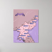 Nordkorea-Karte Leinwanddruck (Vorderseite)