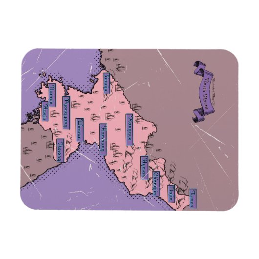 Nordkorea-Karte Magnet (Horizontal)