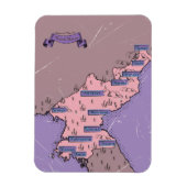 Nordkorea-Karte Magnet (Vertikal)