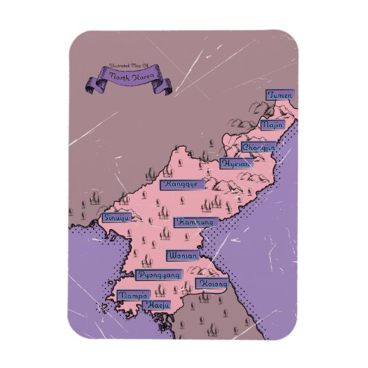 Nordkorea-Karte Magnet (Vertikal)