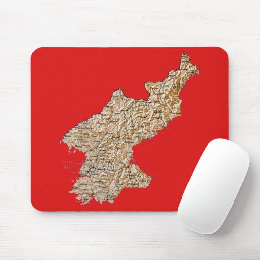 Nordkorea Karte Mousepad (Mit Mouse)