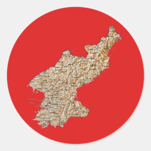 Nordkorea-Kartenaufkleber Runder Aufkleber