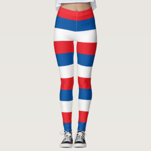 Nordkorea - Länderfarben für Flaggen - Horizontale Leggings