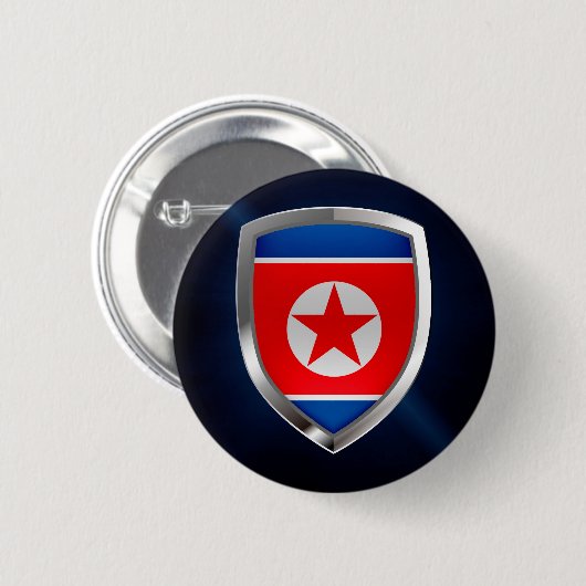 Nordkorea - MetallEmblem Button (Vorne & Hinten)