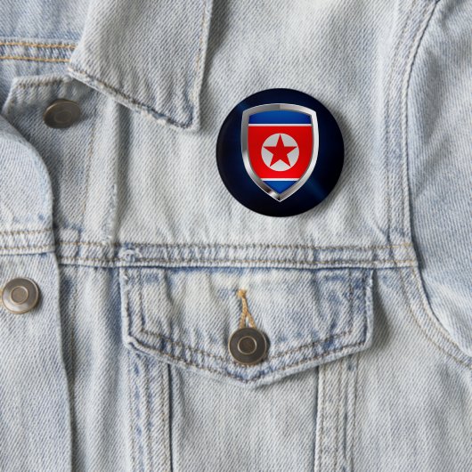 Nordkorea - MetallEmblem Button (Beispiel)