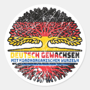 Nordkorea Nordkoreanisch Deutsch Deutschland Baum Runder Aufkleber