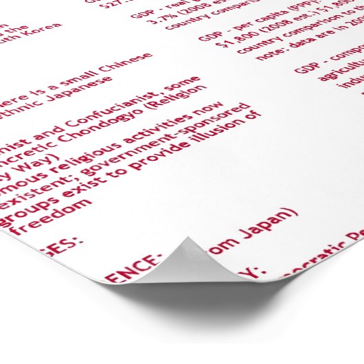 Nordkorea Poster (Ecke)