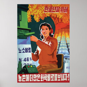 Nordkorea Propagandaplakat Lasst uns das Poster