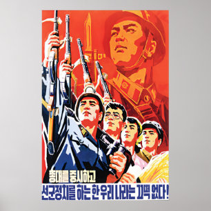 Nordkorea Propagandaposter Armee zuerst Politik Poster